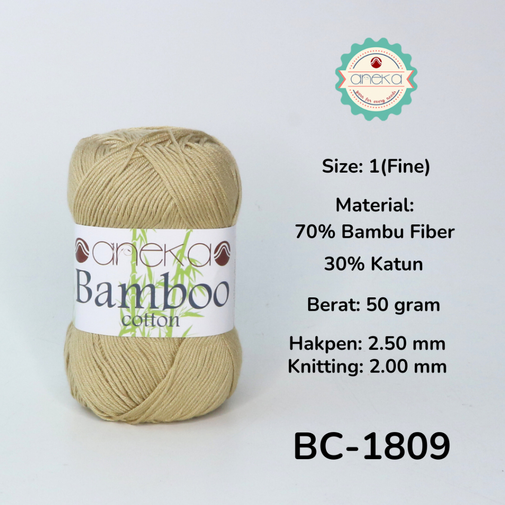 Benang Rajut Katun Bambu / Cotton Yarn - 1809 Cream