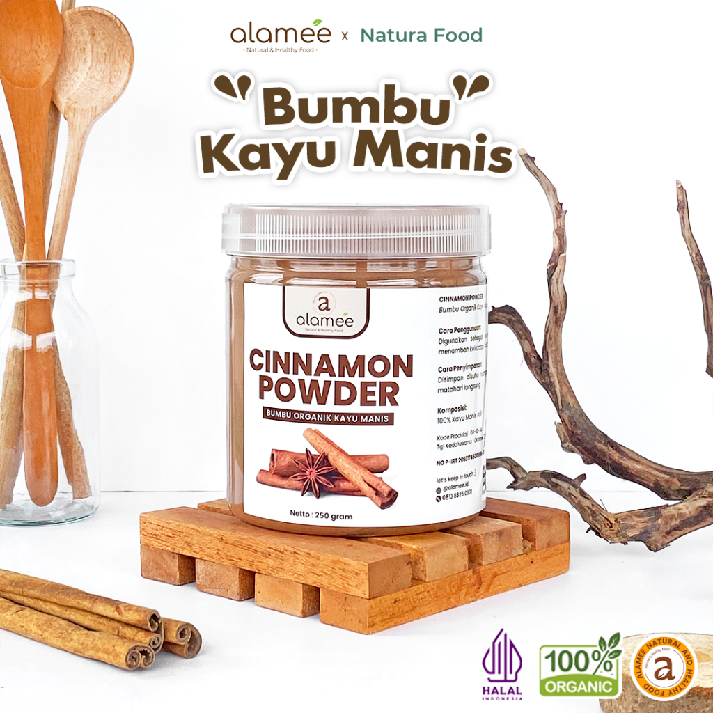 

ALAMEE Bubuk Kayu Manis Bumbu Dapur Instan Cinnamon Powder kayumanis Seasoning Organik Toples
