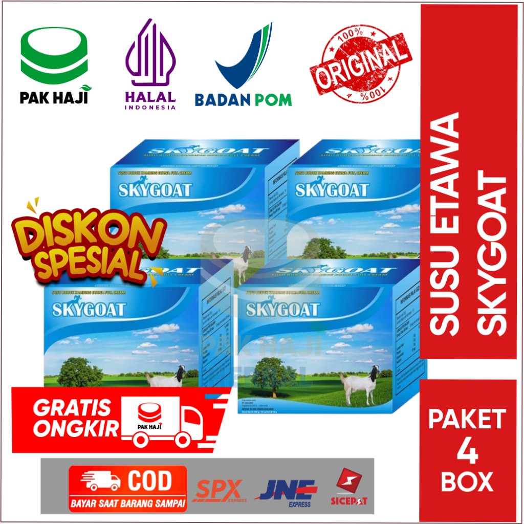 

[ PROMO Paket Isi 4 Box ] Susu Kambing Skygoat Original Full Cream 200 Gr | Susu Kambing Etawa Bubuk