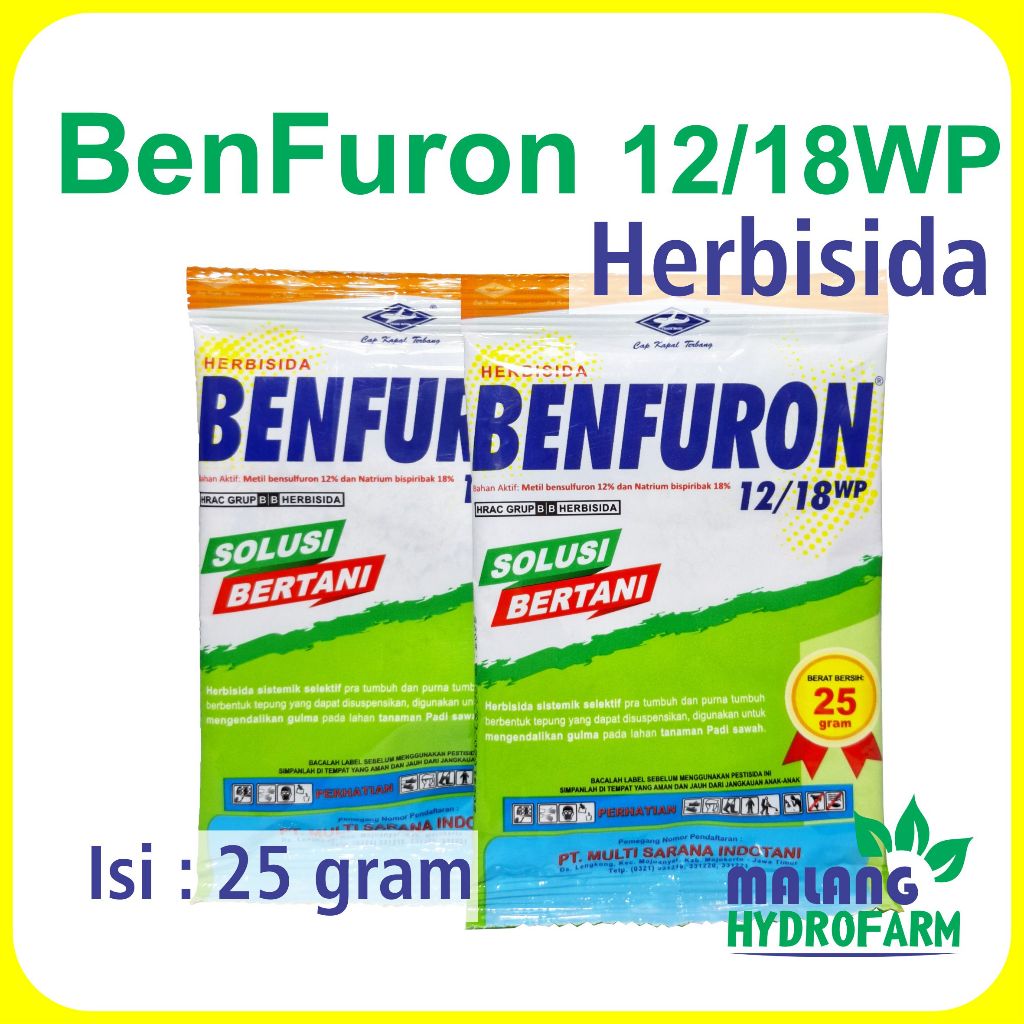 Herbisida Selektif Padi Benfuron 25 gram obat racun rumput gulma sistemik rambo hama rumput pot sayu