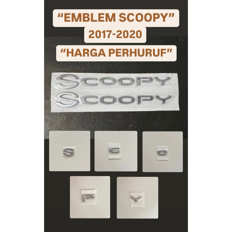 Sticker Emblem Honda SCOOPY Model Original (Harga Perhuruf) | Emblem Scoopy 2017 2018 2019 2020