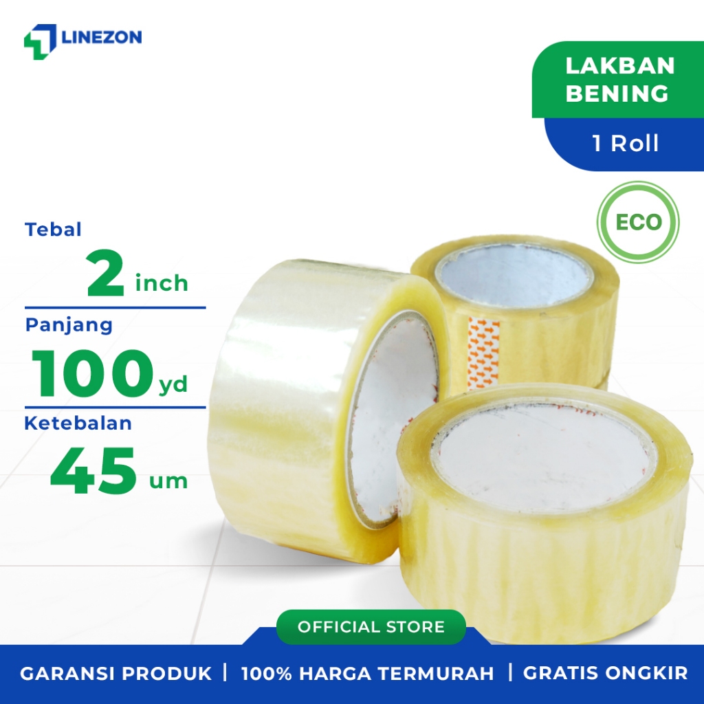 

1 Pcs Lakban Bening 48 MM X 100 Yard ECO Lakban isolasi Merk Online Tape Kualitas Daimaru Nachi
