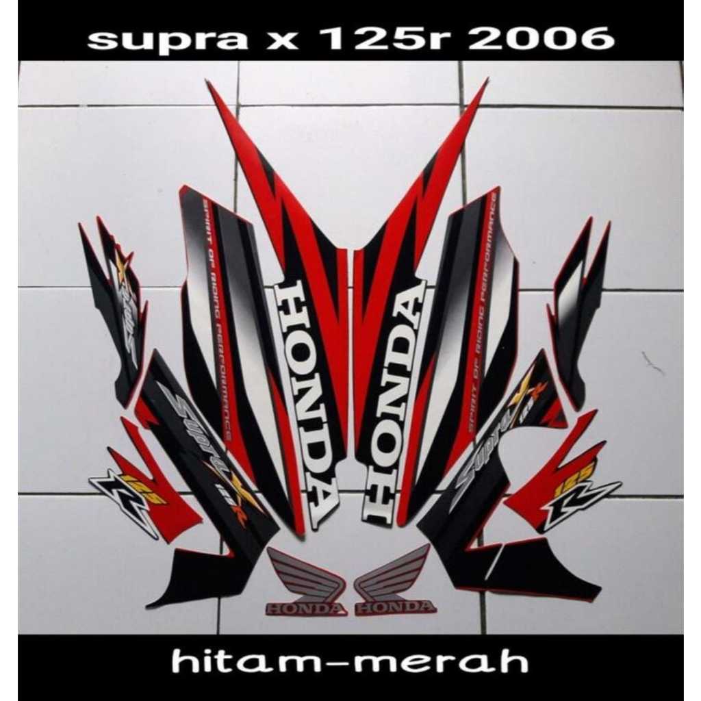 Striping Stiker Honda Supra X 125 R 2006 Merah List Body Standar Motor Honda Supra X 125 R 2006