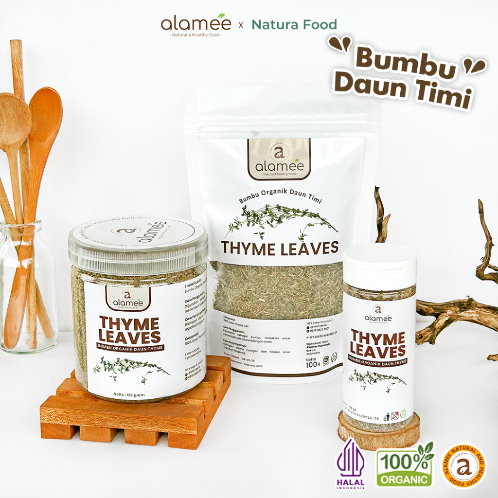 

ALAMEE Thyme Kering Daun Timi Bumbu Dapur Organik Garnish Dried Leaves Murni Asli Seasoning