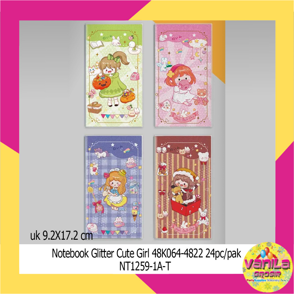 

Notebook Glitter Cute Girl, notes, buku diary, buku catatan, agenda buku