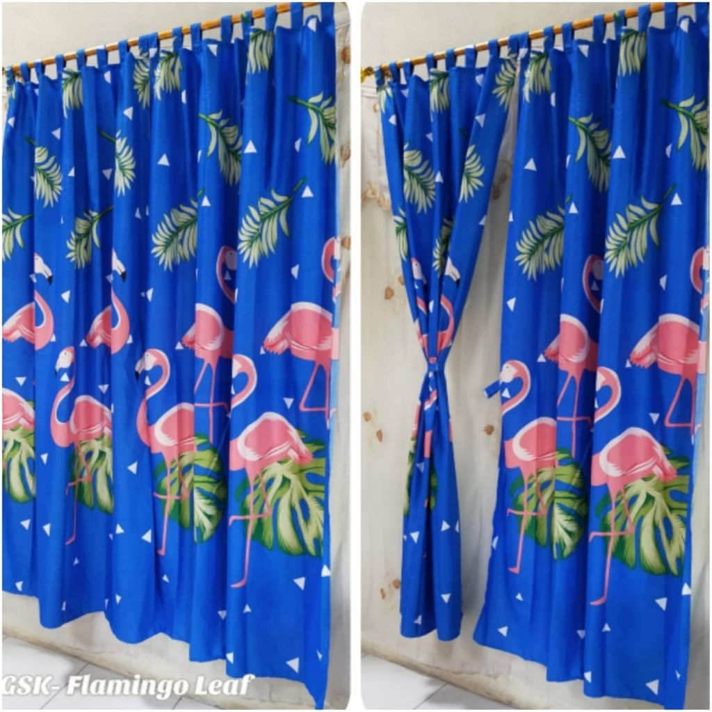 Gorden Pintu dan Jendela Flamingo Tali Perekat 120x200
