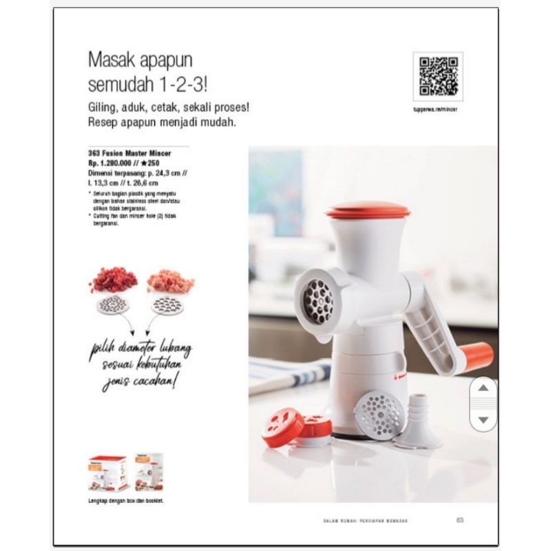 Fusion Master Mincer Free Burger Press and Junior Season serve