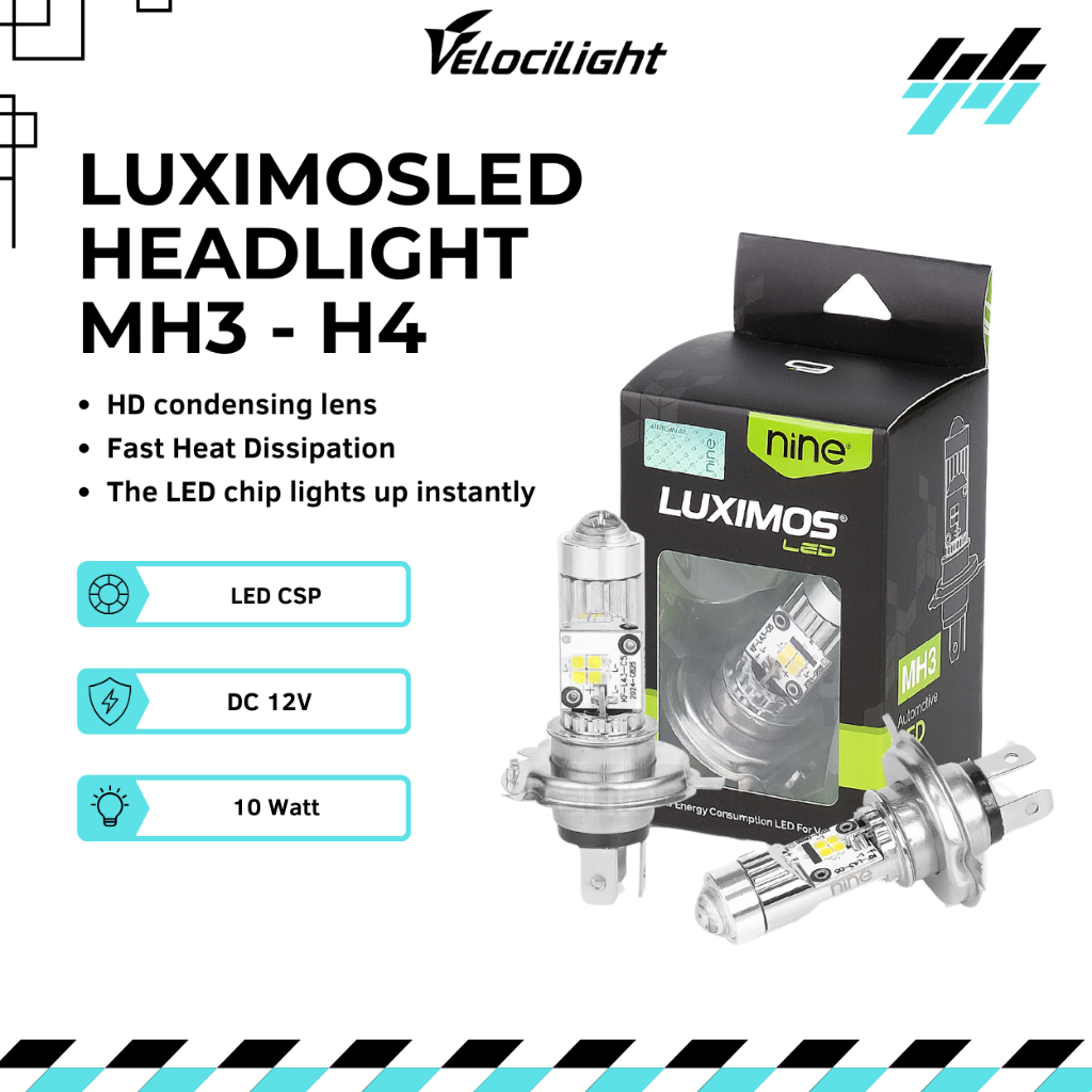 Lampu LED Utama H4 Motor Laser H4 DC Super Terang Vixion Scoopy Verza Matic Bebek MH3 LUXIMOS