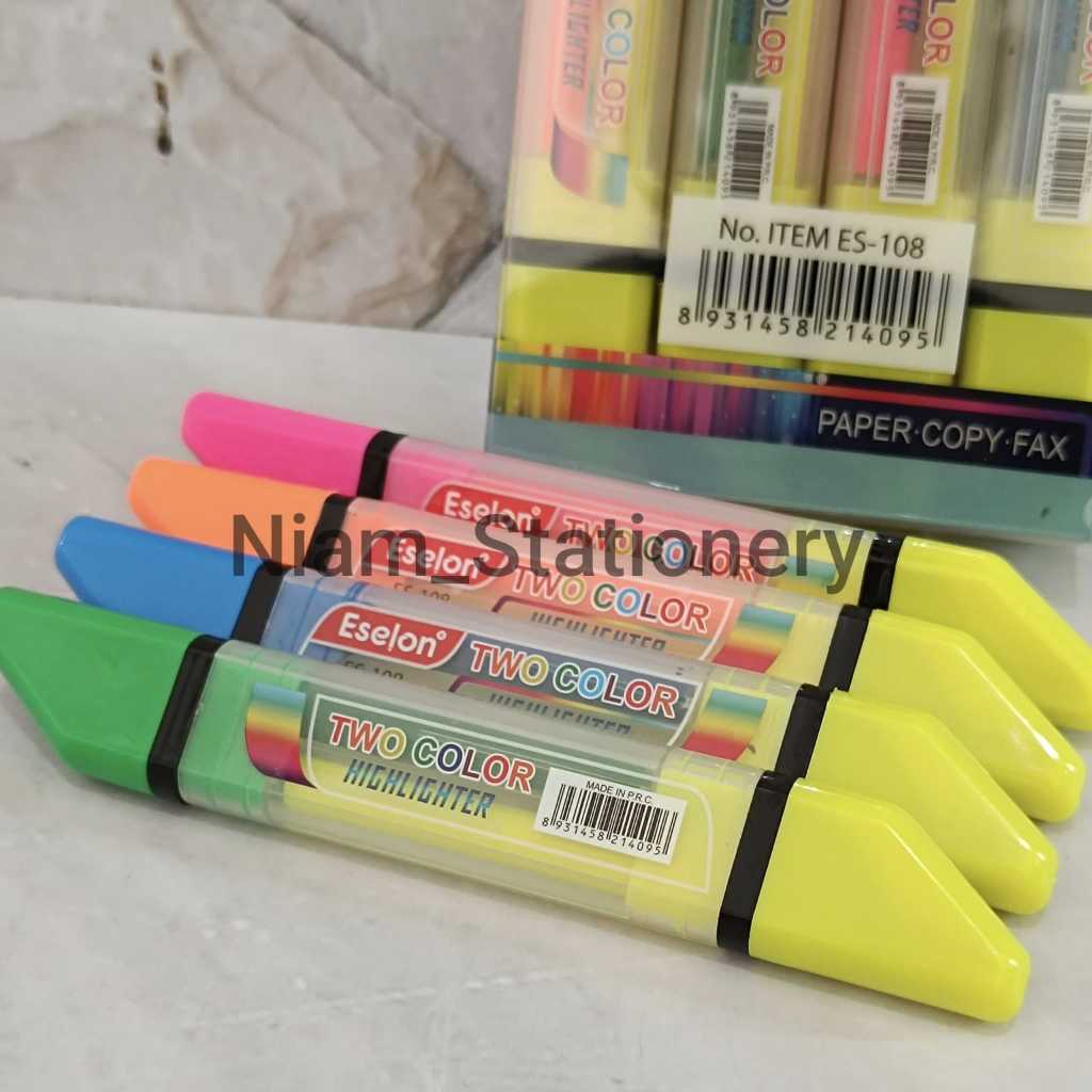 

Azka ECER ( 1 PCS ) Highlighter Eselon Stabilo Dua Warna Stabilo Dua SiSi Eselon ES-108