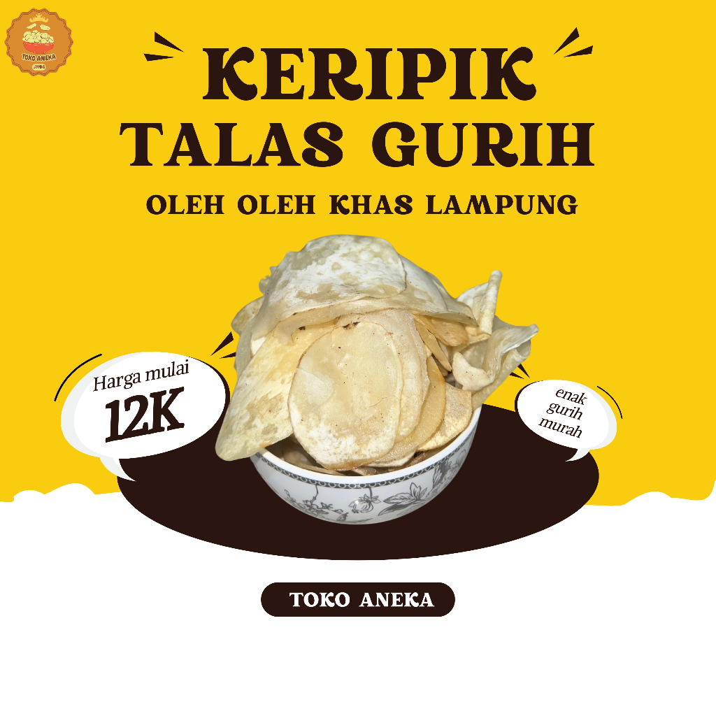 

[TOKO ANEKA] KERIPIK TALAS GURIH TERMURAH ASLI LAMPUNG