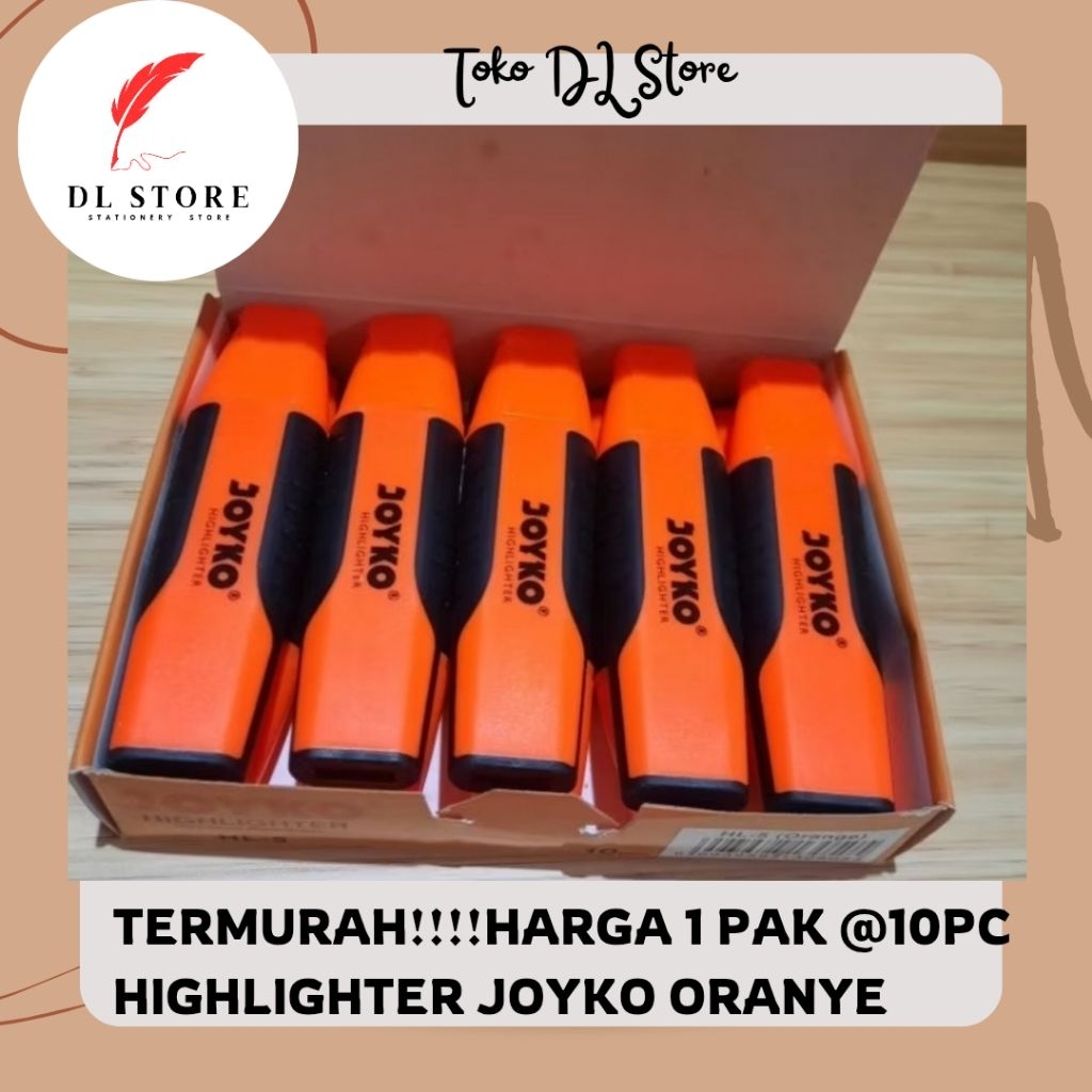 

[GROSIR] HIGHLIGHTER JOYKO ORANGE/OREN HL5 isi 10 Pcs/Spidol