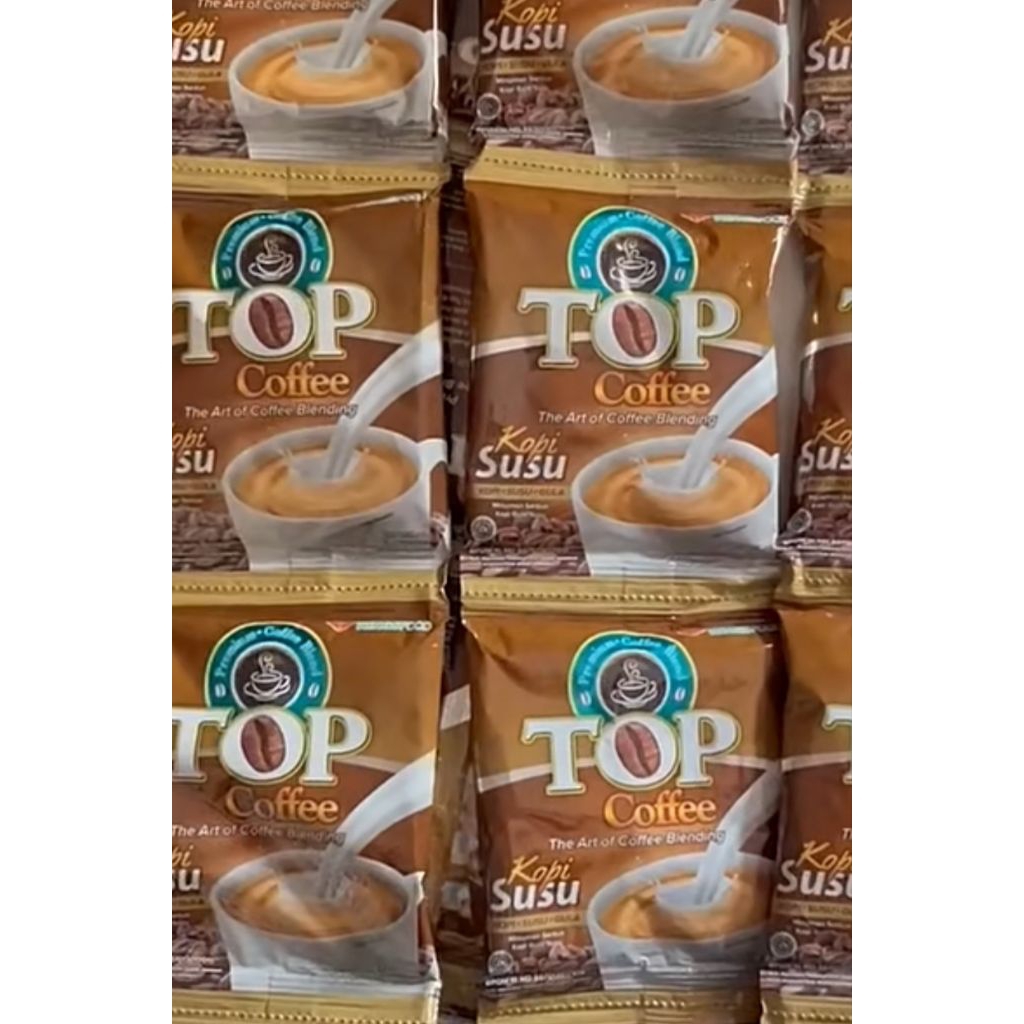 

Top kopi susu 3 in 1 (kopi+susu+gula)1renteng isi 12pcs