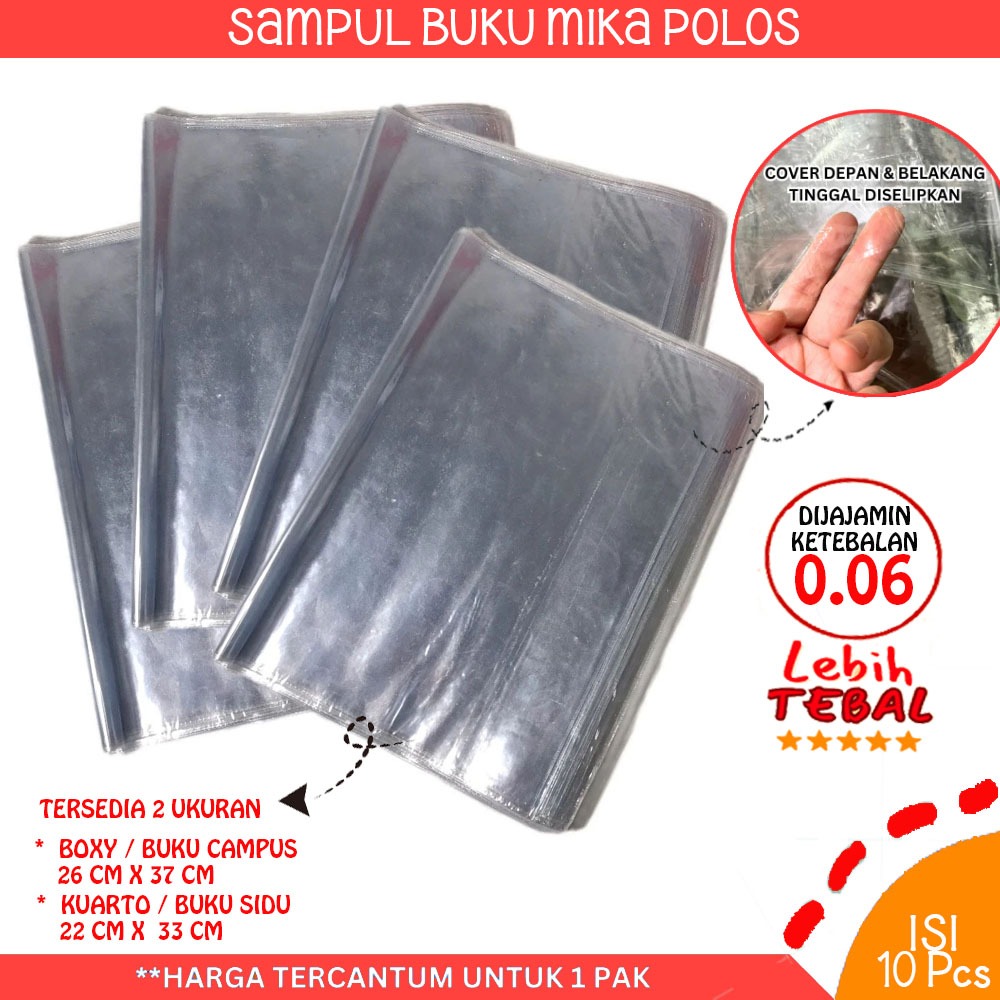 

Sampul Buku Mika Kwarto / Boxy Mika Tebal isi 10 lembar Sampul Buku Sidu BENING KUARTO SIAP PAKAI 20 lembar Tebal Sampul Buku Tulis Plastik Mika 60 Lembar