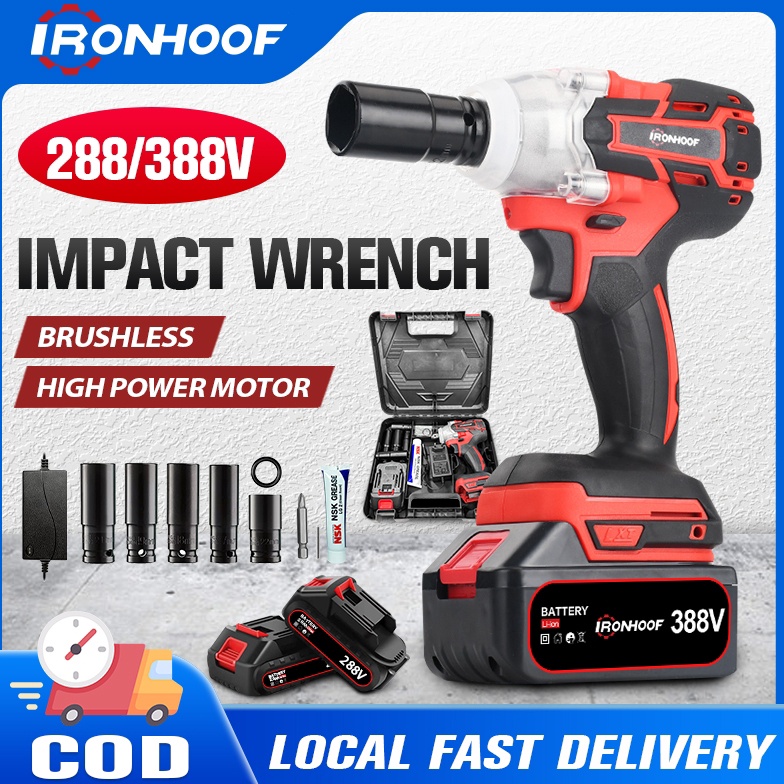 KODE G7Z IRONHOOF 288V Impact Wrench Brusheless Impact Baterai 42Nm Bor Baterai Mesin Bor Untuk Baut