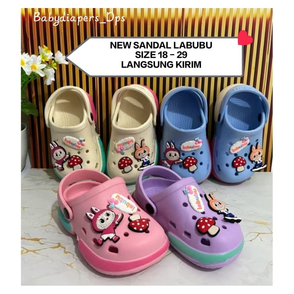 SANDAL BAIM LABUBU ANAK PEREMPUAN SIZE 18-29 INKAYNI SANDAL LABUBU