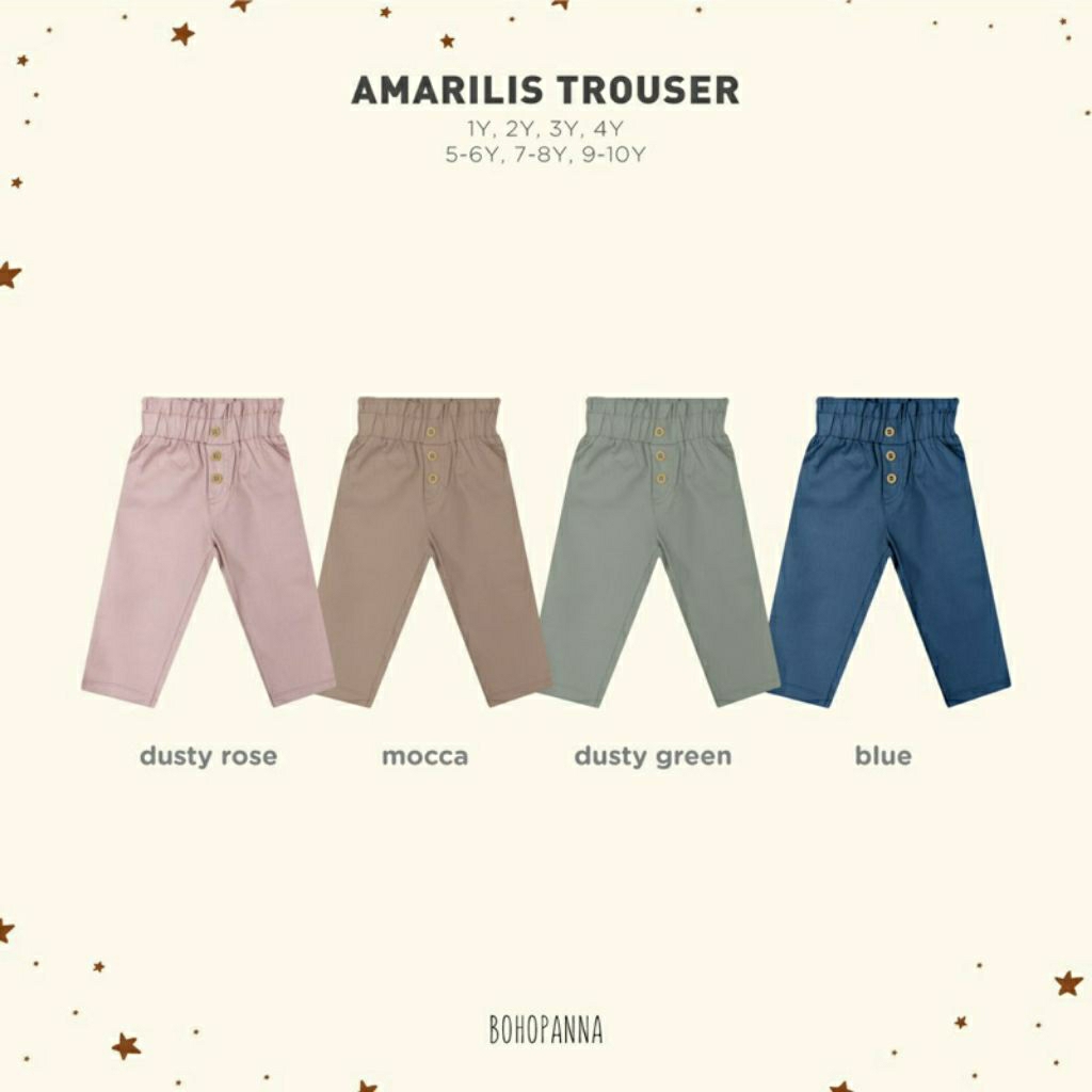BOHOPANNA AMARILIS TROUSERS - CELANA PANJANG ANAK CEWEK - CELANA KULOT ANAK CEWEK.