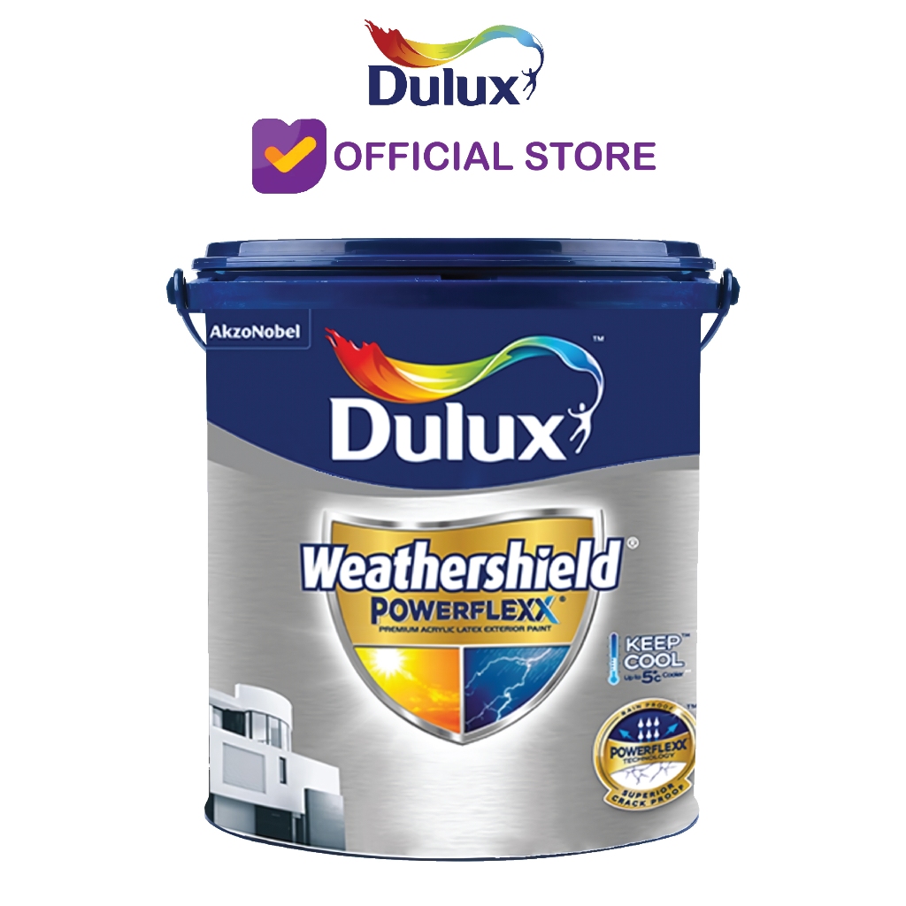 Cat Dulux Weathershield Powerflexx 2290 Brilliant White 20 L/Warna Pail Cat Tembok Luar Cat Dinding