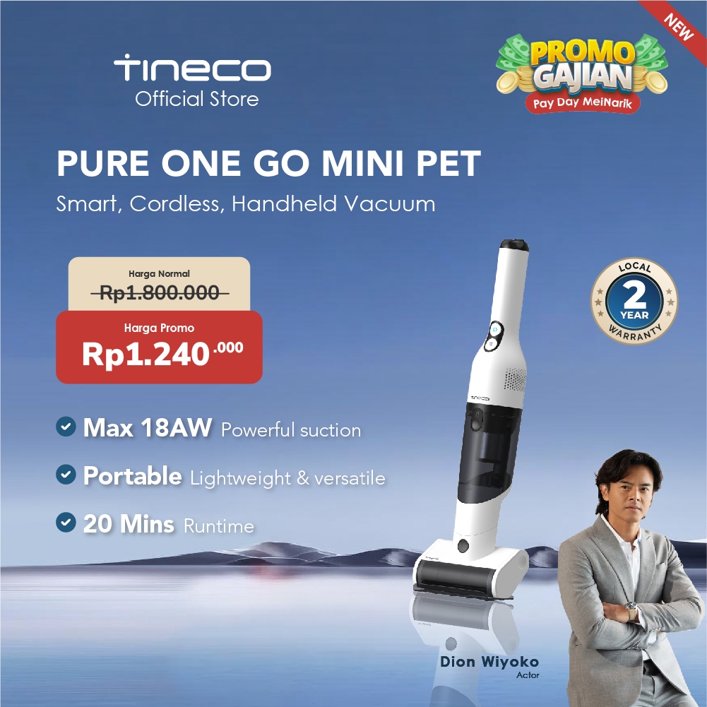 Tineco GO MINI PET Smart Cordless Handheld Vacuum Cleaner Portable & Lightweight Vakum Penyedot Debu
