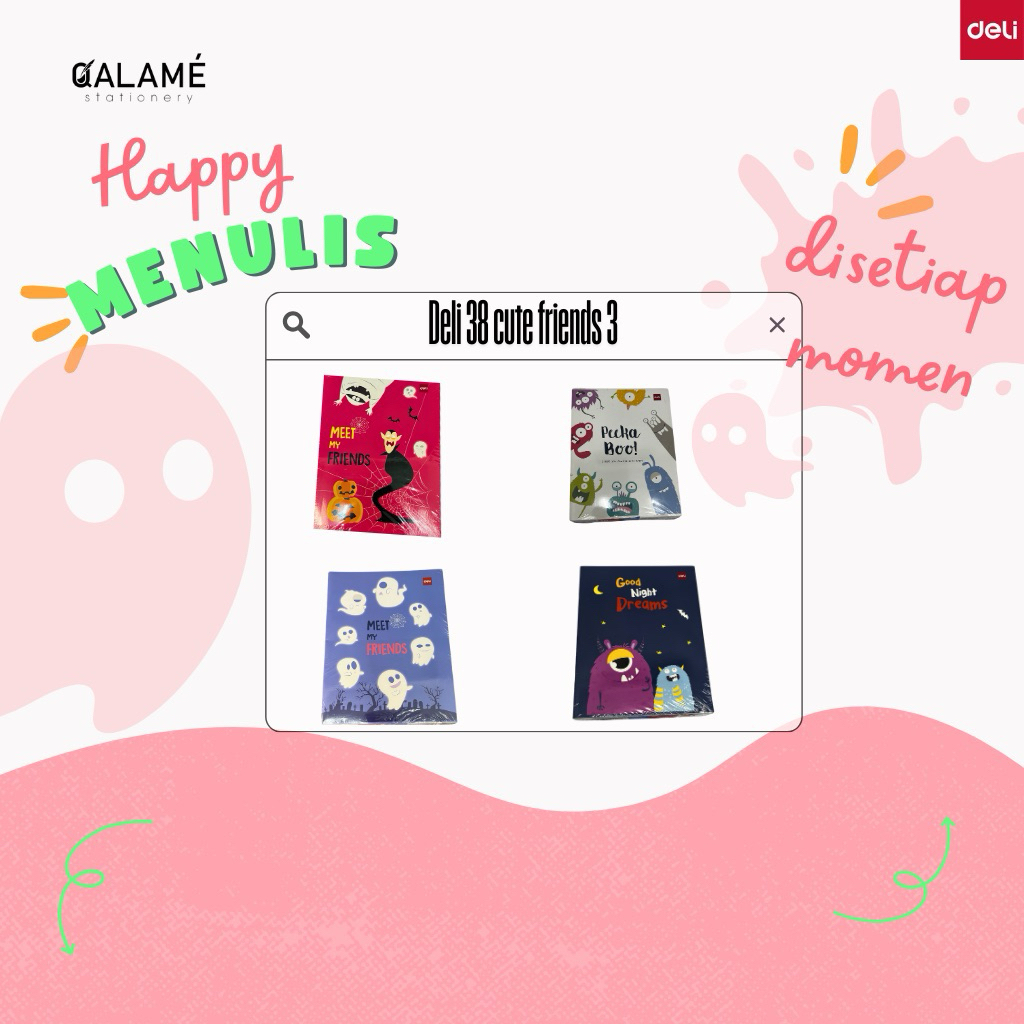 

Buku tulis deli 38 Cute Friends isi 1 pak 10 buku