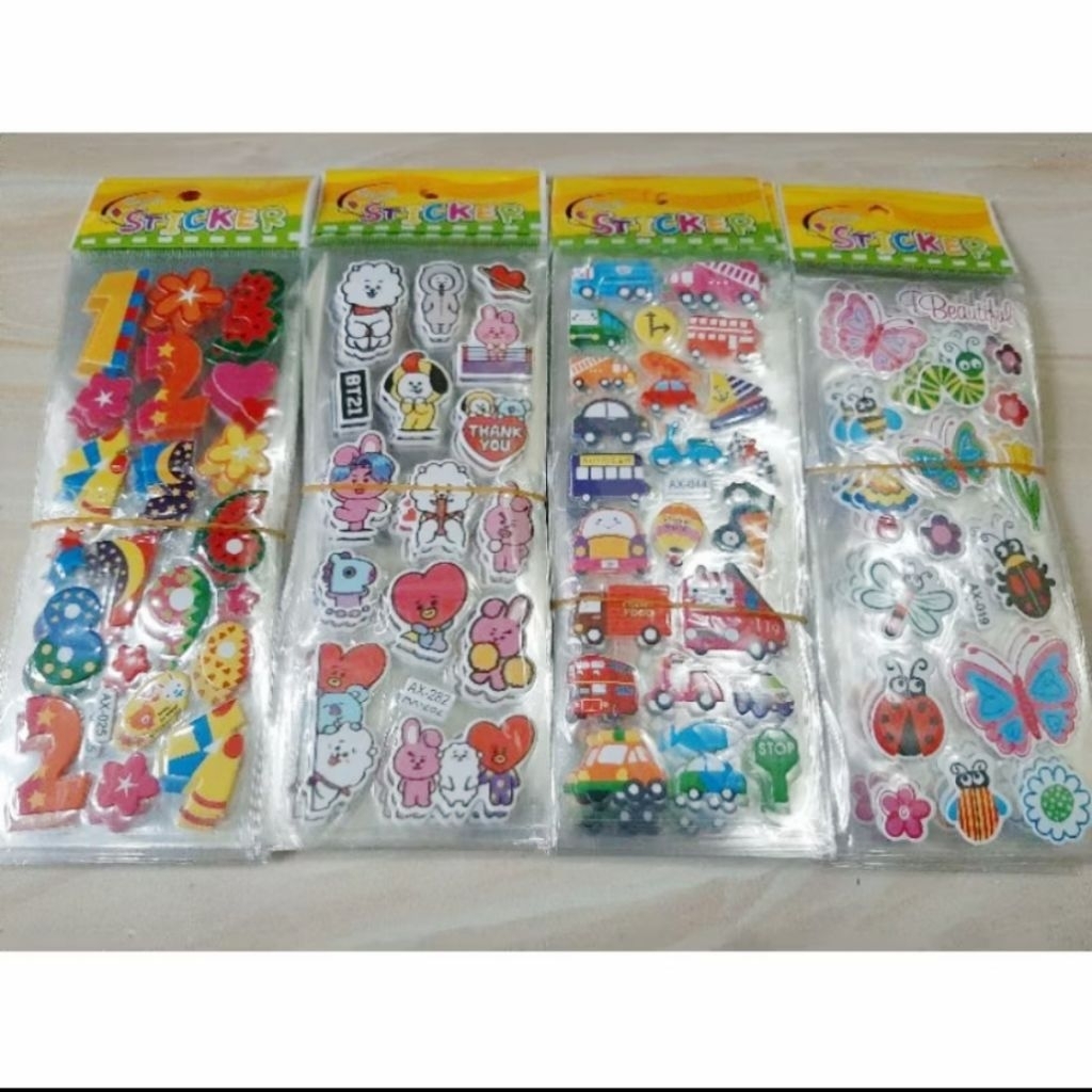 

stiker timbul pendek isi 10pcs /sticker karakter