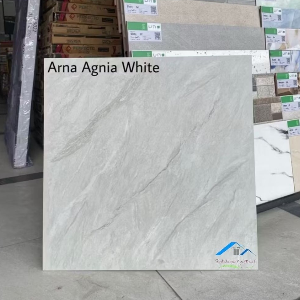 GRANIT 60X60 IKATAN MATT KASAR MOTIF MARMER | ARNA AGNIA WHITE