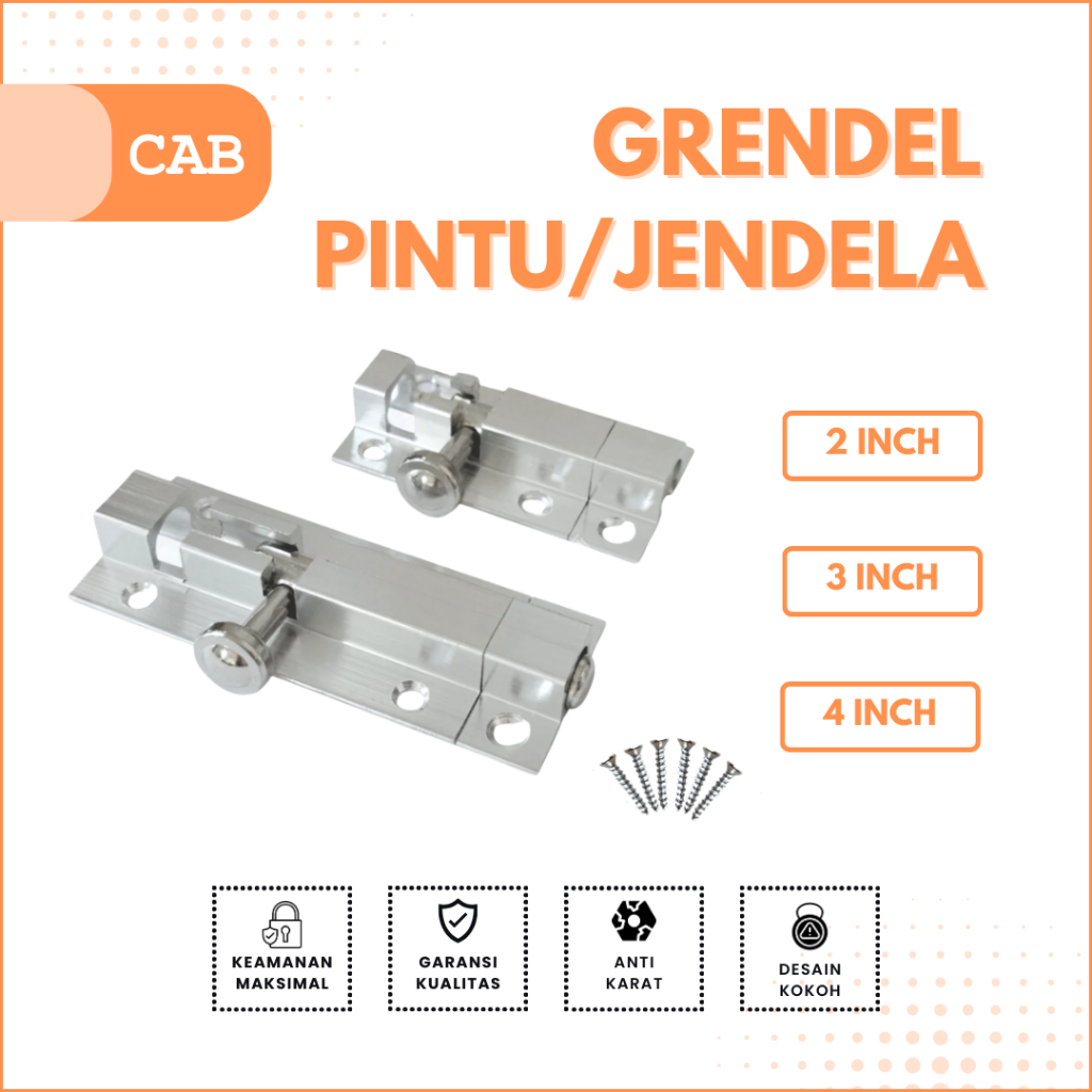 CAB Grendel Pintu Jendela CAB Hardware Lock Series / Slot Pintu Jendela / Slot gembok 2" 3" 4"