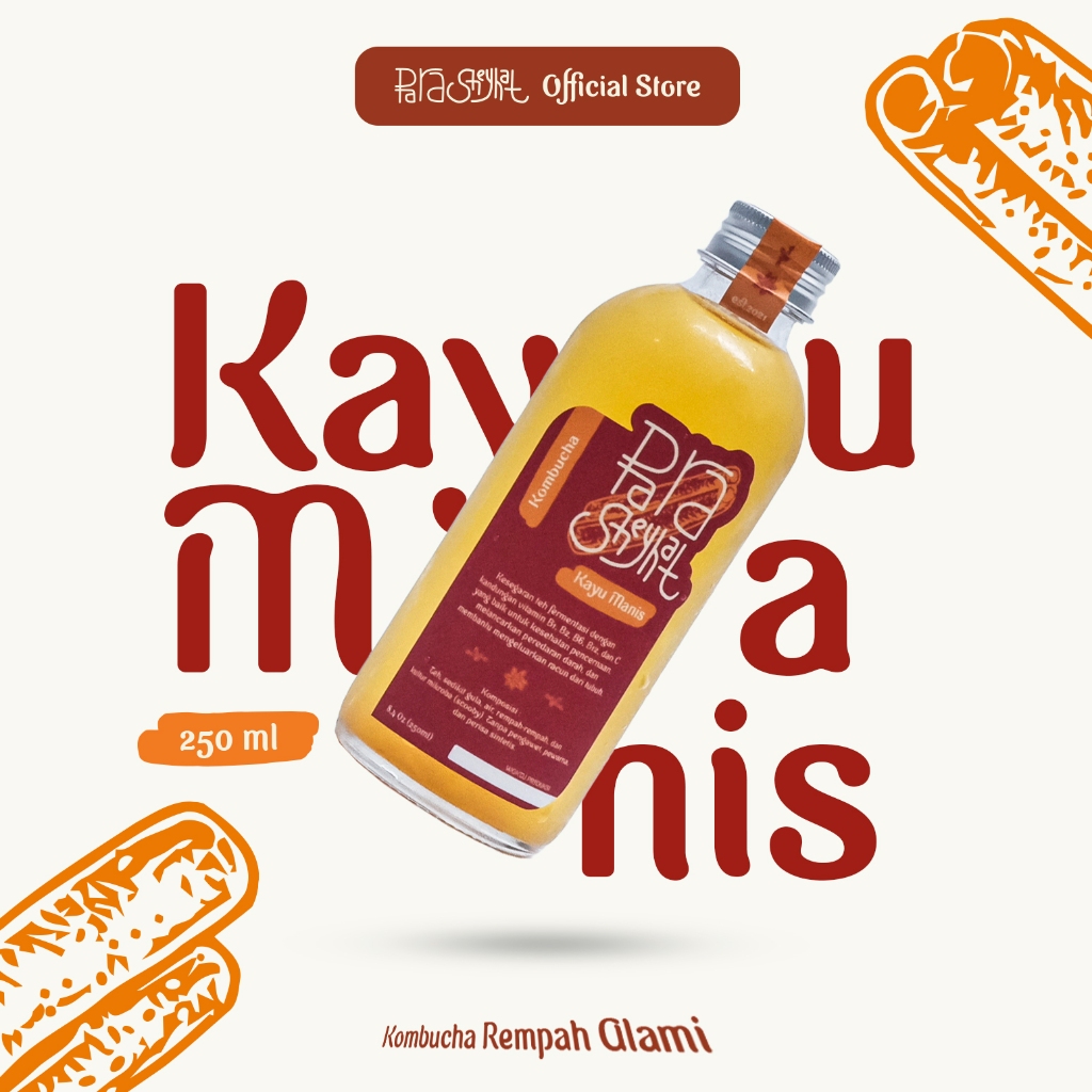 

Kombucha Minuman Fermentasi Teh Probiotik Kaya Antioksidan - Rasa Kayu Manis 250ml | by Parasheyhat