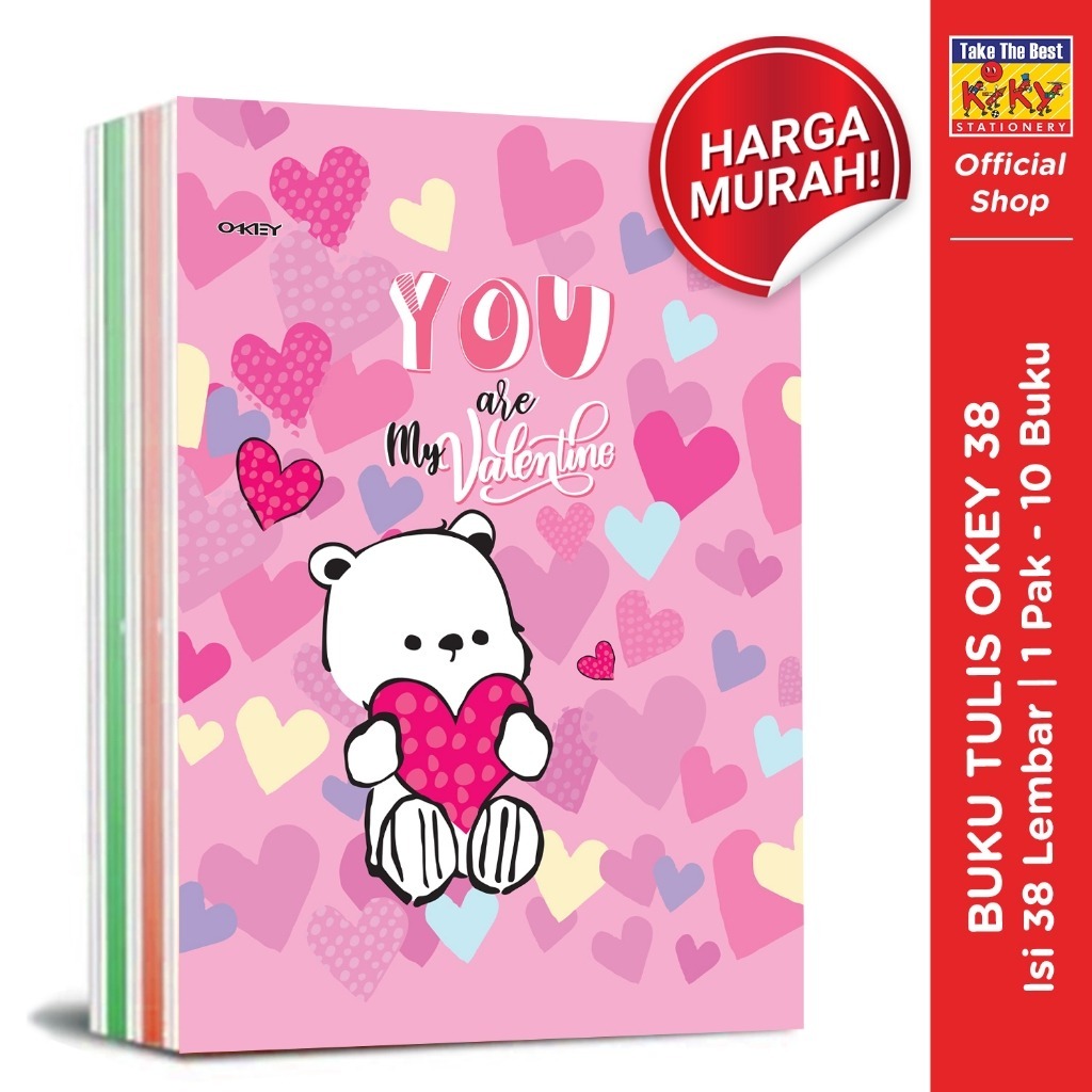 

OKEY Buku Tulis 38 Lembar - 10 Buku / Motif Random