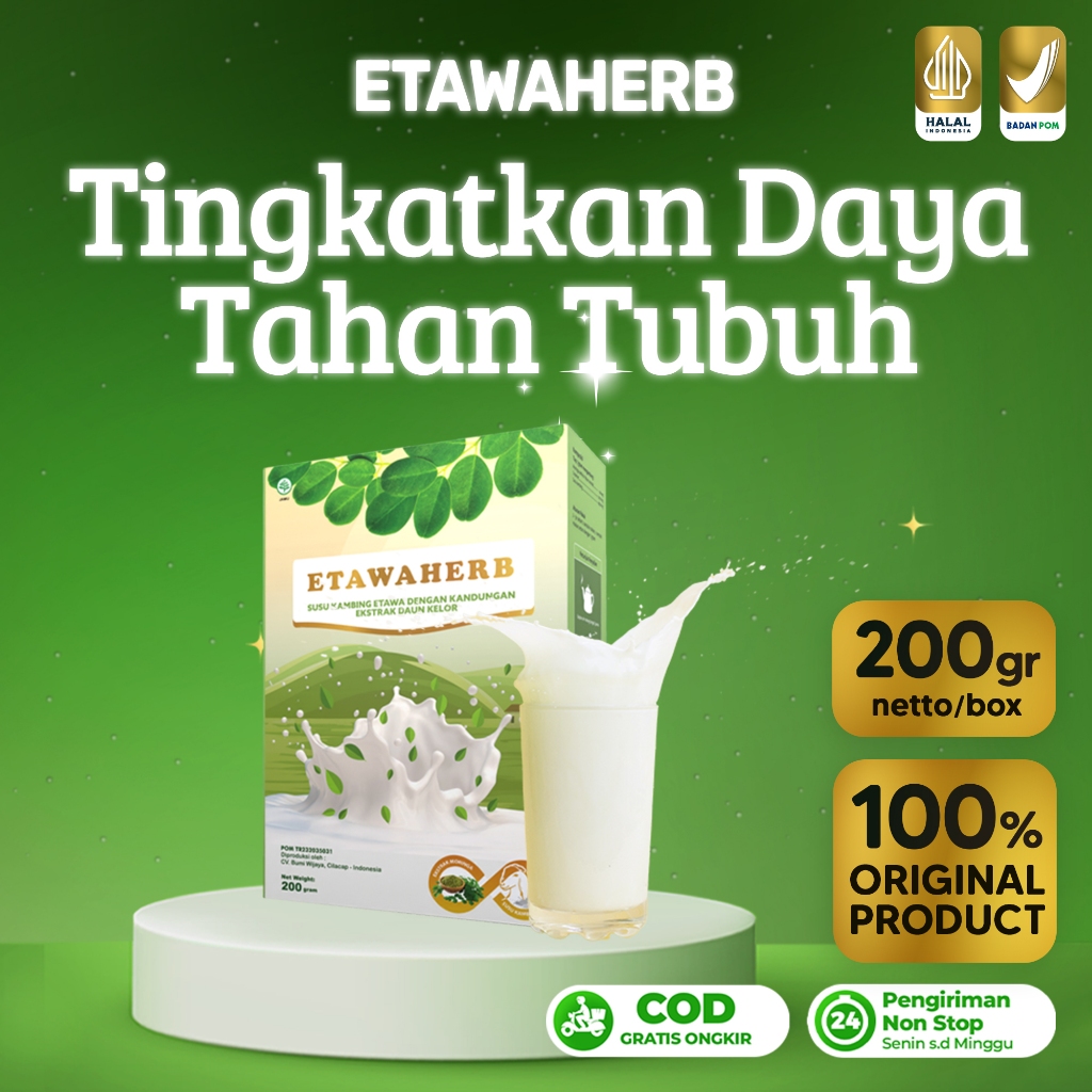 

Etawaherb - Susu Kesehatan Kaya Gizi Menurunkan Kolesterol & Asam Urat Original 200gr