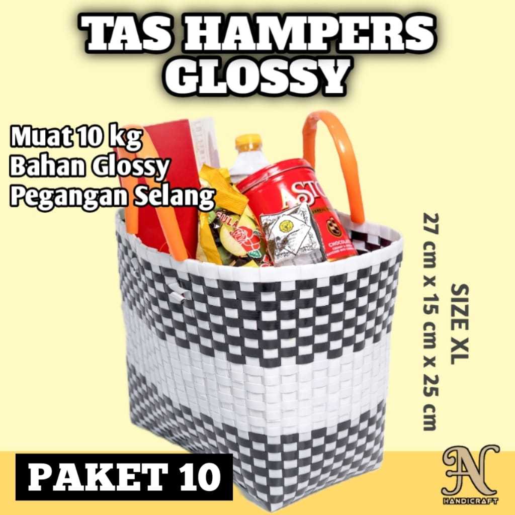 

Paket Tas Anyaman Isi 10 Pcs Tas Fitri Kaca Glossy Ukuran XL Besar