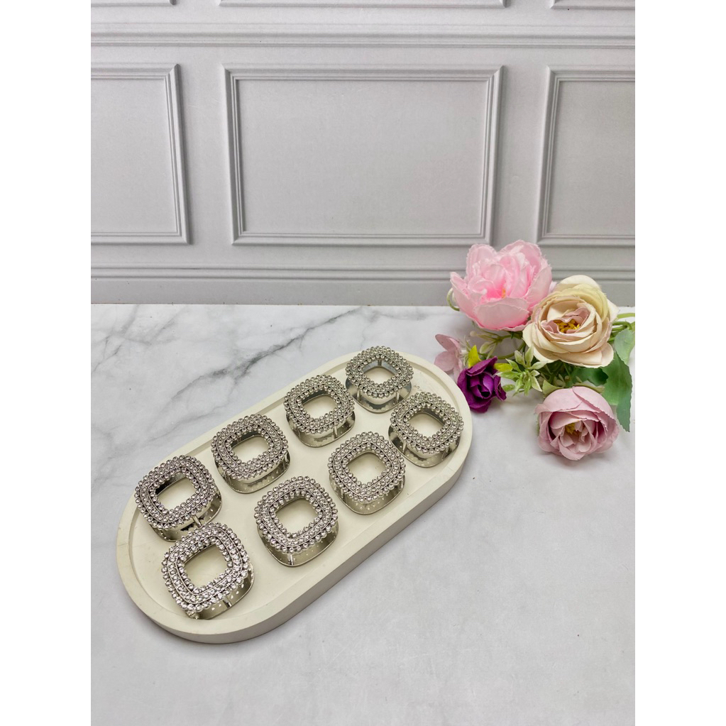 Ring hijab bentuk persegi/ring gesper permata/gesper silver/gesper rok/ring hijab premium anti karat