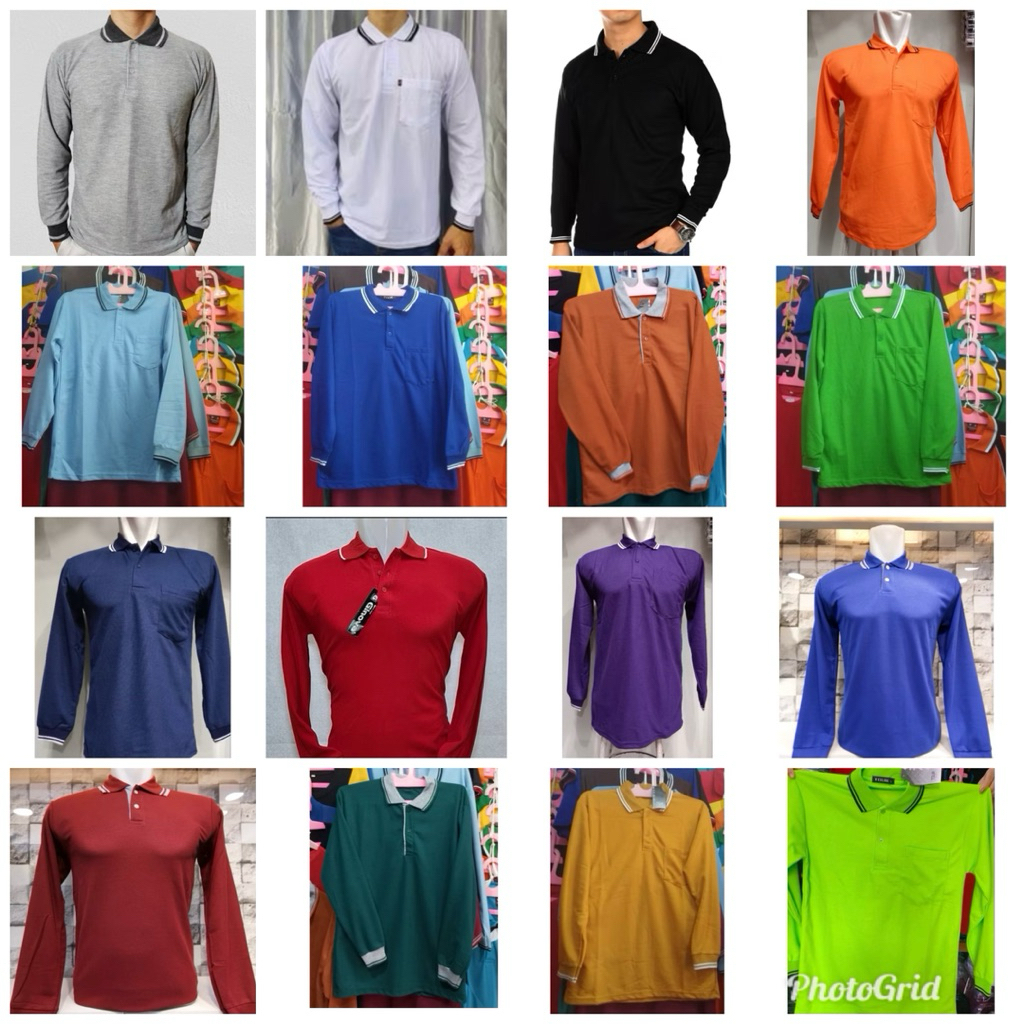 Kaos Kerah Lakos Panjang / Kaos Lengan Panjang - Kaos Kerah Lengan Panjang - Shirt Lengan Panjang - 