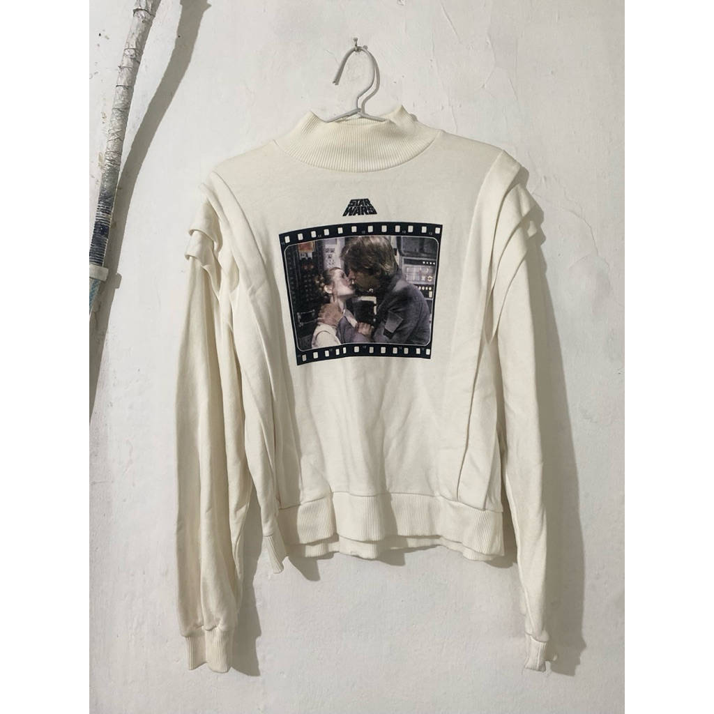 Zara X Star Wars Sweater Sweatshirt Crewneck White Top Lengan Panjang Bukan Hoodie Putih PRELOVED LI