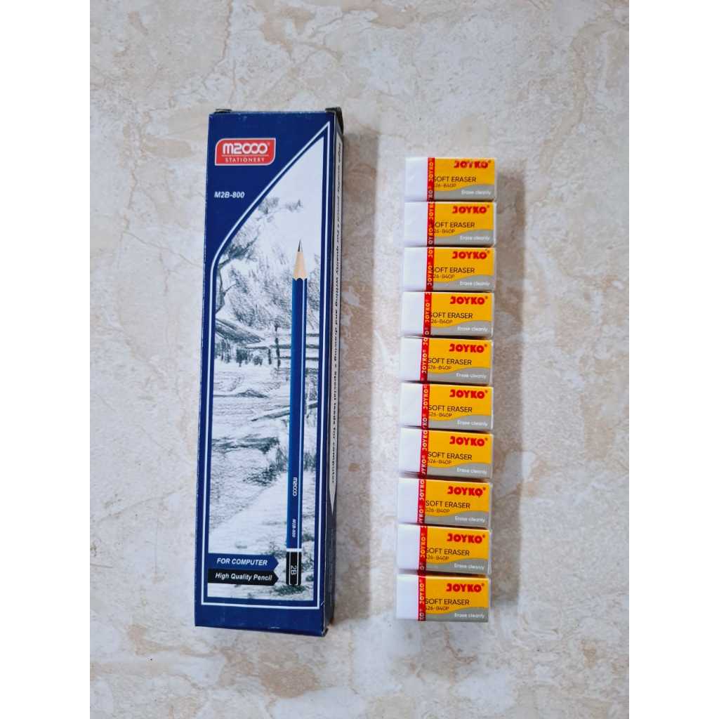 

PAKET MURAH 1 Pak Pensil 2B M2000 Isi 12 + penghapus mini joyko