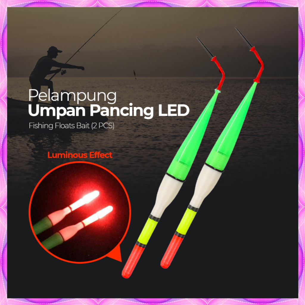Pelampung Umpan Pancing memancing LED Luminous Fishing Bait 2 PCS Pelampung Umpan Pancing LED-COD
