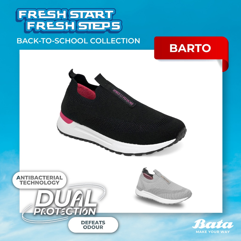 SUPER DEAL NORTH STAR - BARTO "ANTI BACTERIAL" SEPATU SLIP ON SNEAKERS WANITA