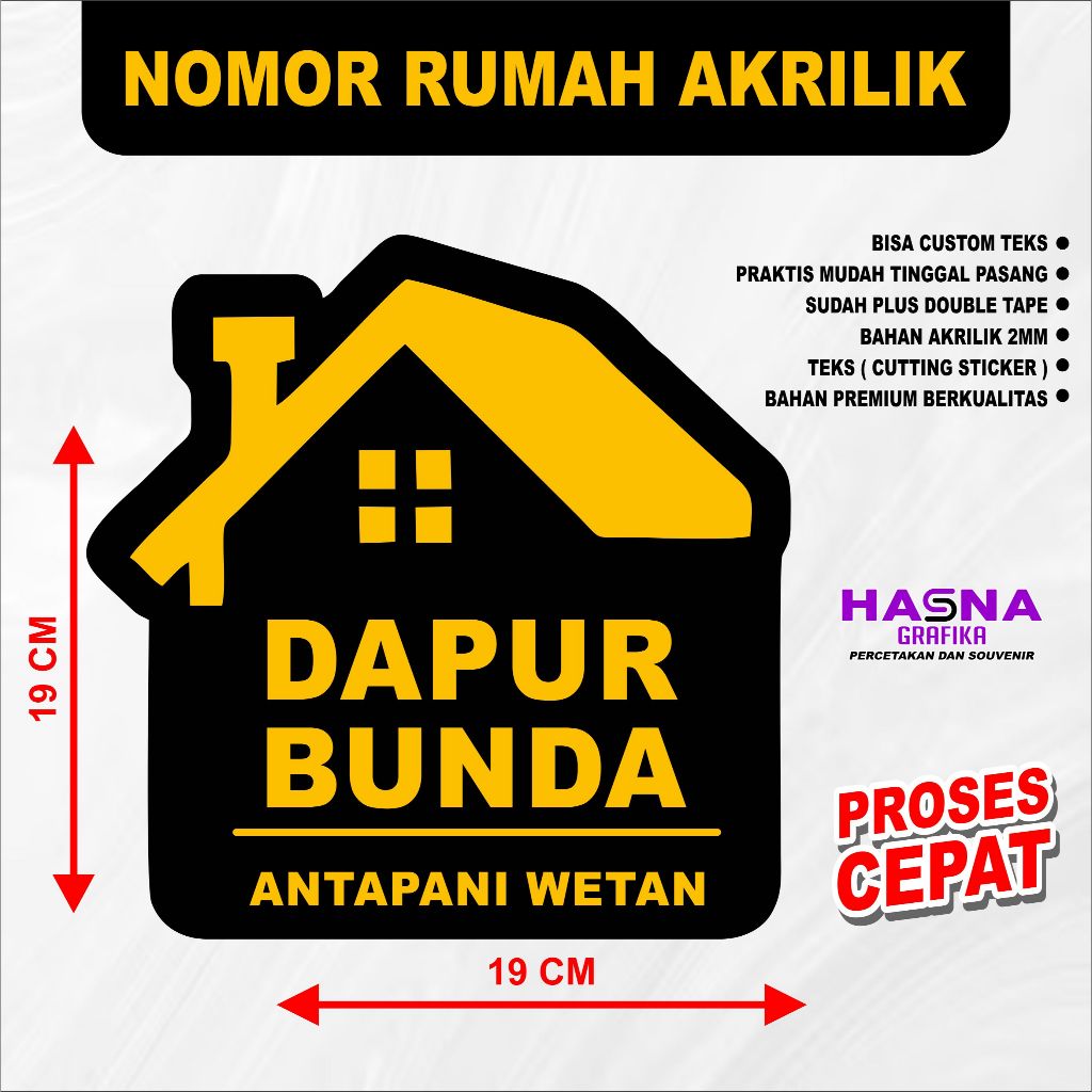 

NOMOR RUMAH ACRYLIC / AKRILIK / CUSTOM 15 X 15 CM / 20 X 20 CM