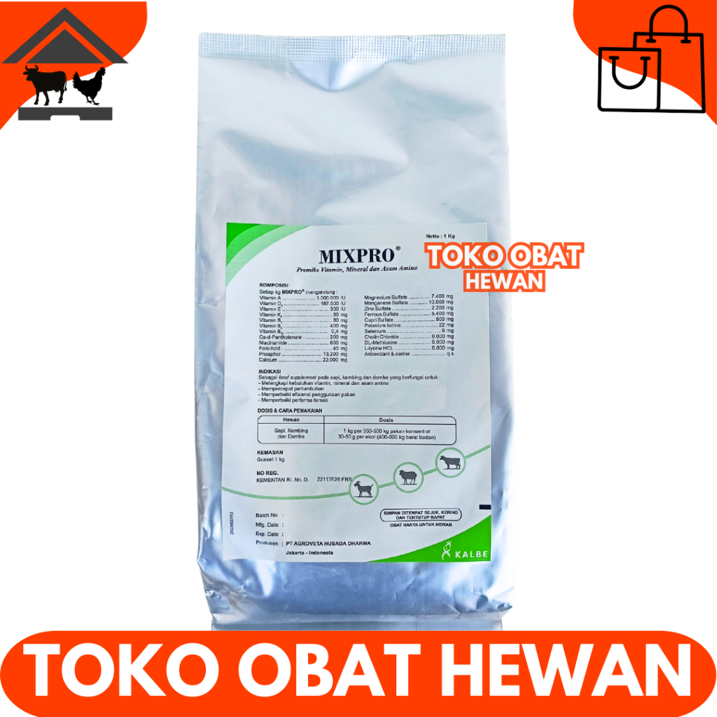 MIXPRO PREMIX SAPI 1 KG - Mix Pro Premix Vitamin Mineral Penggemuk & Pemacu Pertumbuhan Sapi Kambing