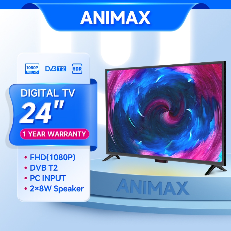 Animax Digital TV 24 Inch TV LED 1 Tahun Garansi DVB T2-AV