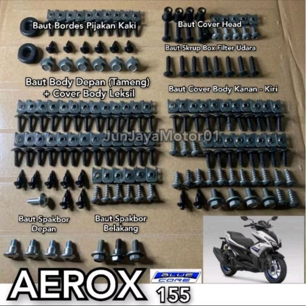 Baut lengkap full set body Yamaha aerox 155 / baut lengkap fullset body aerox 155