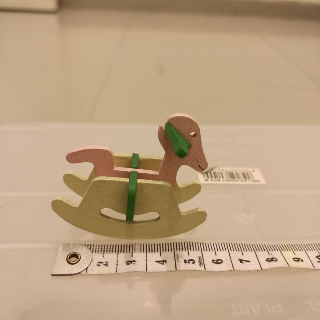 Mainan anak Hiasan miniatur seesaw kuda goyang ayunan bayi bahan kayu