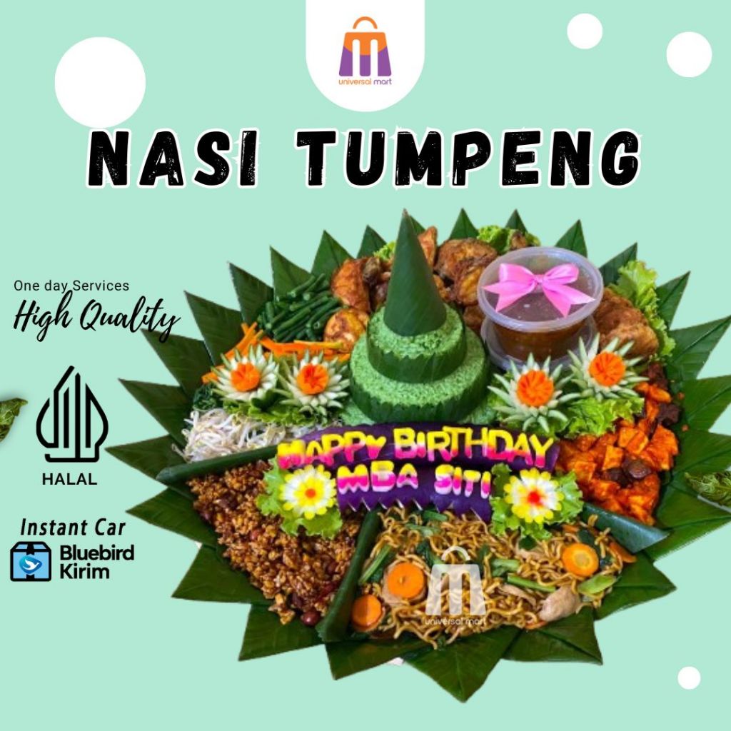 

Tumpeng 10 Porsi Menu Lengkap Nasi Kuning / Nasi Liwet