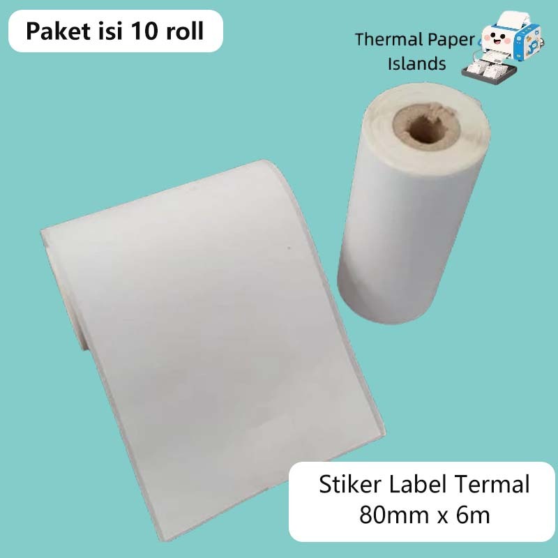 

Stiker Label Kode Batang / Printer Label Sticker / Kertas Thermal 80mm x 6m / Kertas Thermal Sticker