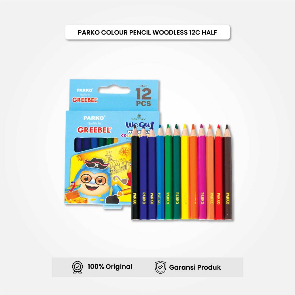 

PARKO Pensil Warna 12 Warna Pendek / Woodless Colour 12 Warna Half (Pkw-906) / Colored Pencil