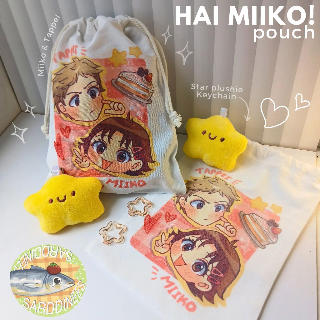 Hai miiko Pouch - Fanmerch , Merchandise , fanmade (Miiko Tappei pouch serut) pouch serbaguna with c