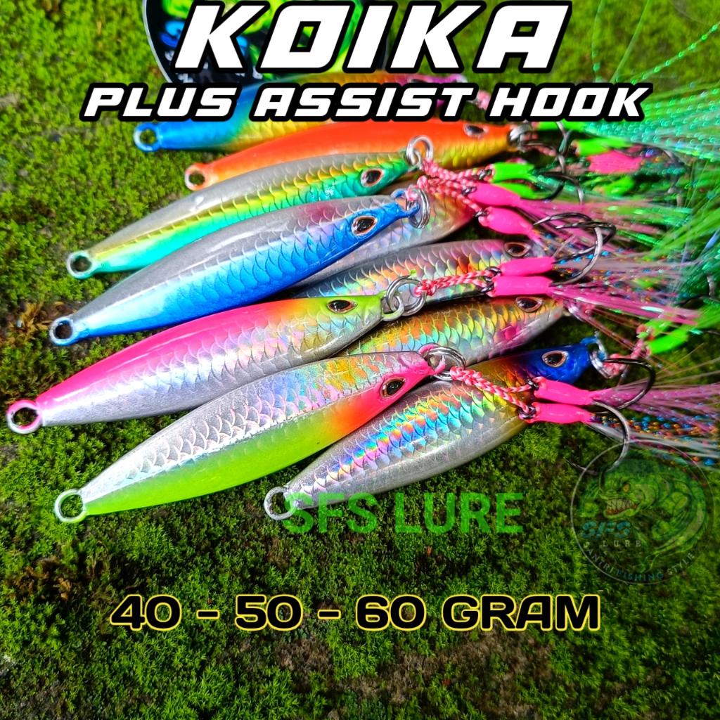 metal jig 1set 60gram 50gram 40gram plus kail koika jig umpan pancing metal jig 40gram metal jig 50g