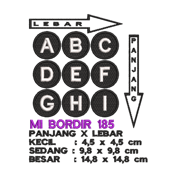 Patch / Emblem Bordir Huruf / Alphabeth / Angka