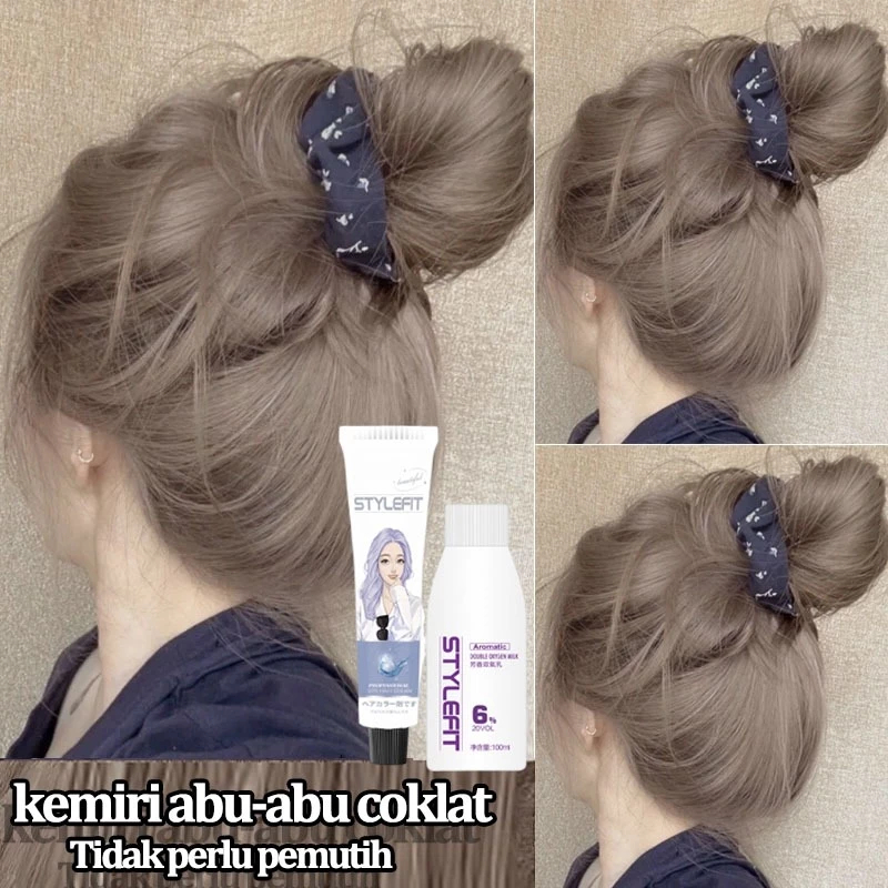 【Beli 100ml gratis 100ml】 ash grey hair colour *200ml sari tumbuhan murni, tidak memerlukan pemutiha