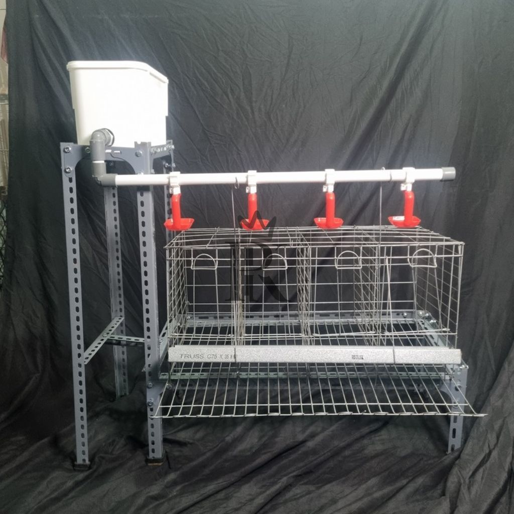 Full Set Kandang Baterai Ayam Petelur 4 Kamar 4 Ayam Dan 2 Kamar 4 Ayam Galvanis 3mm Tahan Karat | T