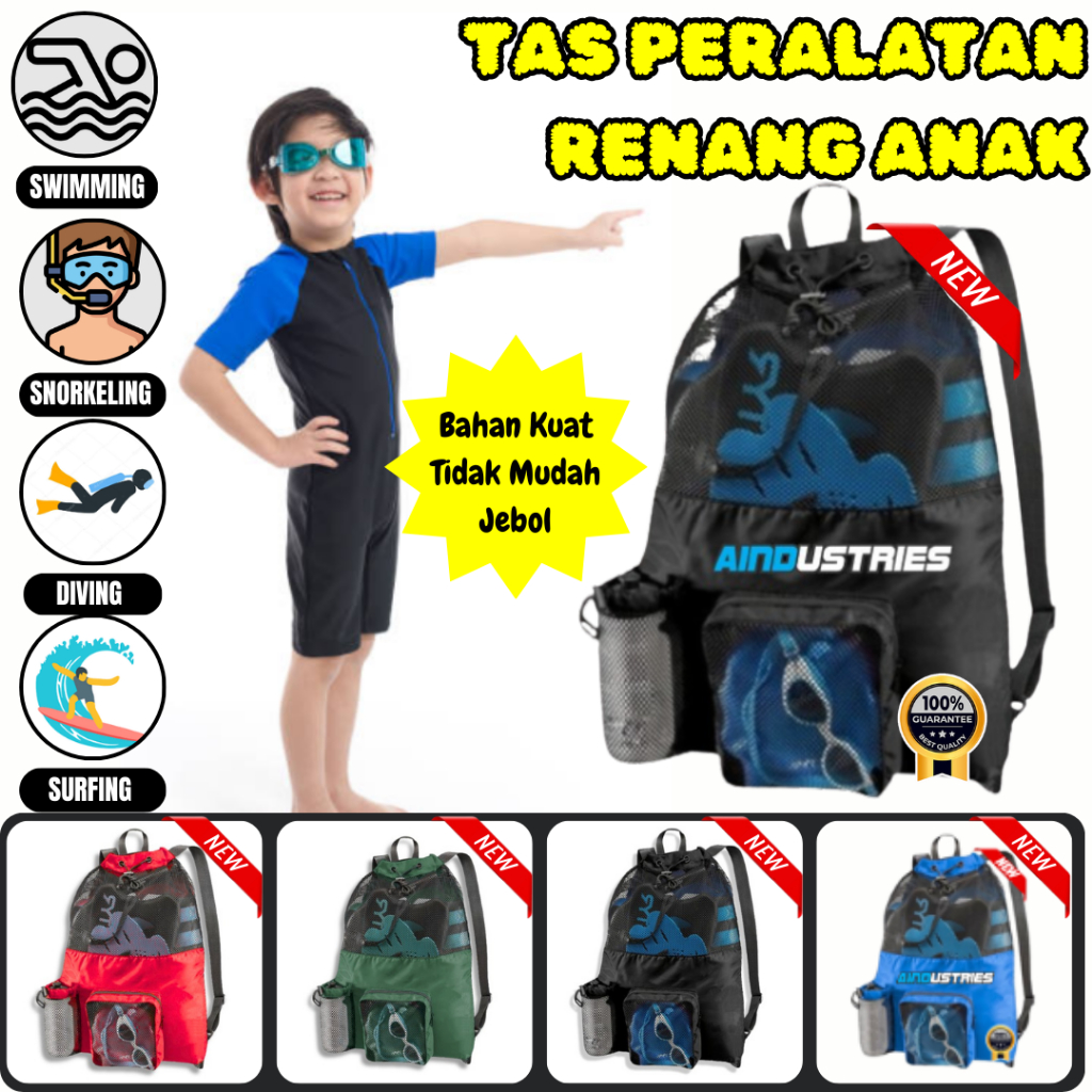 tas anak laki laki renang buat bawa perlengkapan dan pakaian basah